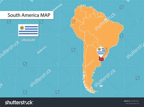 Uruguay Map South America Icons Showing Stock Vector (Royalty Free ...