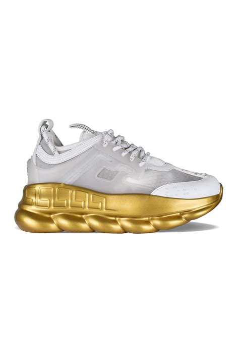 Luxury women's sneakers - Versace Chain Reaction white sneakers with ...