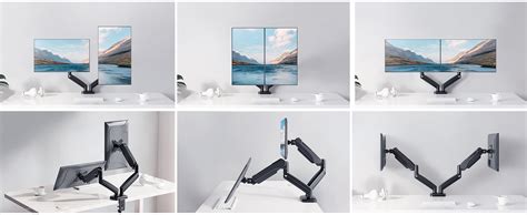 MOUNTUP Dual Monitor Stand for Desk with Gas Spring Monitor Arms