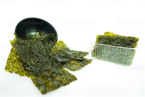 nori seaweed isolated on white background. Japanese food nori. Dry ...