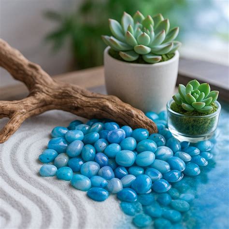 Onyx Sea Blue Polished Pebbles- 1 Kg – Ugaoo