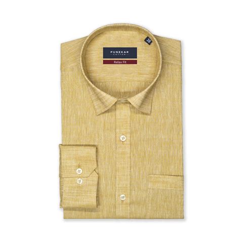 Sand Color Poly Cotton Shirt For Men – Punekar Cotton