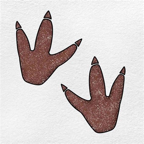 How to Draw a Dinosaur Footprint - HelloArtsy
