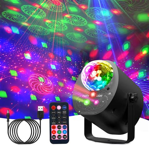 Disco Lights Party Lights, 3 in 1 Disco Ball Lights 32 Pattern + Pink ...