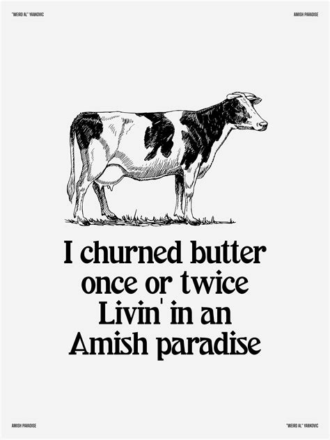 Weird Al Yankovic - Amish Paradise Lyrics Wall Art | Song Lyrics ...