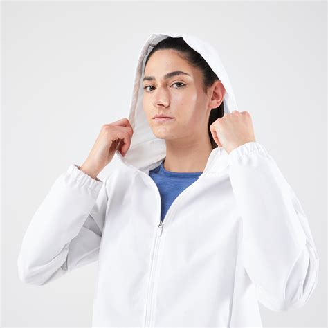 Women's Waterproof Rain Jacket - Run 100 - Snow white - Kalenji - Decathlon