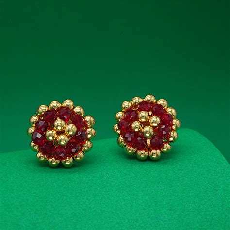 P.C. Chandra Jewellers 22KT (916) Yellow Gold Thushi Stud Earrings for ...