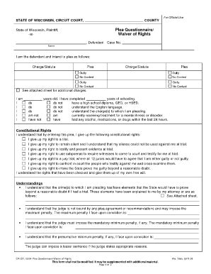 Plea Questionnaire Waiver Of Rights - Fill and Sign Printable Template ...