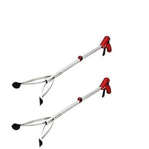 2 Pack Red Reacher Grabber, 32" Extra Long Foldable Reacher Handy ...