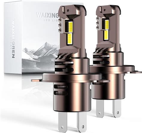 WAIXINGREN 9003 H4 Led Headlight Bulb, 6500K White 26000LM with Fan for ...