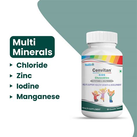 HealthVit Cenvitan Kids Multivitamin & Multimineral Chewable Tablets ...