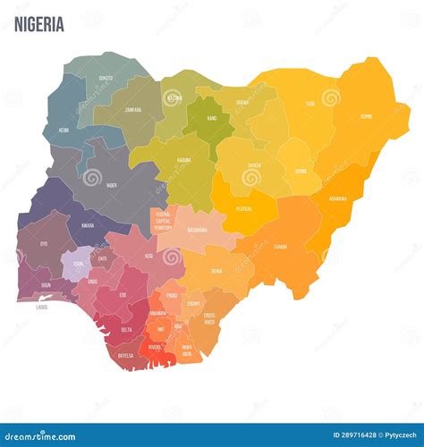 Nigeria Political Map Of Administrative Divisions Stock Image | CartoonDealer.com #266590483