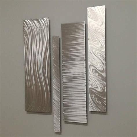 Silver Metal Wall Art, Modern Metal Wall Art, Modern Abstract Wall ...