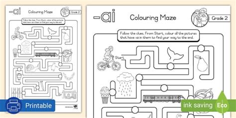 Grade 2 Phonics: Colouring Maze -ai (teacher made) - Twinkl