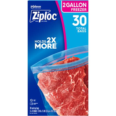 ZIPLOC 2 GALLON FREEZER BAGS 3/10 COUNT BOXES - $10.39 at Costco