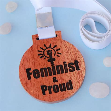 Feminist & Proud Engraved Medal- Gifts for Feminist Friend- Fun Awards ...