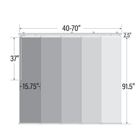 Hart & Harlow 5-Panel Single Rail 15.75-in Slat Width 70-in x 91.4-in ...
