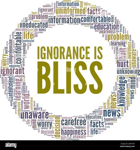 Ignorance is Bliss vector illustration word cloud isolated on white ...