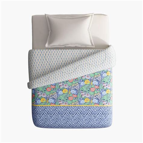 Buy PORTICO Shalimaar Blue Printed Cotton Single Bed Comforter - 120GSM ...
