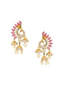Yellow Chimes Traditional AD Jhumka Earrings for Women | Ethnic ...