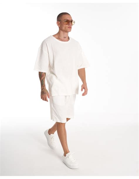 Men’s Waffle Tracksuit Set with Shorts in Light Grey | Martin Valen