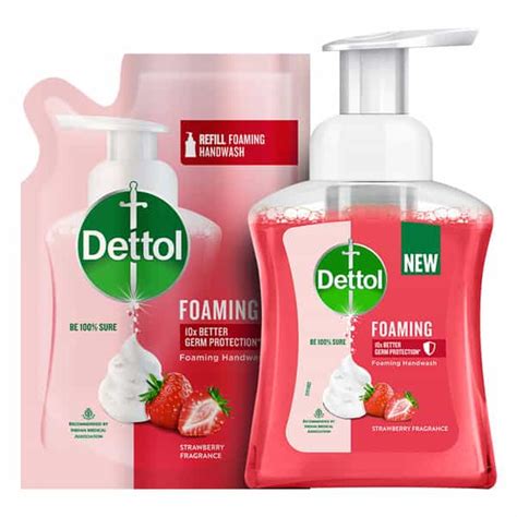Buy DETTOL FOAMING HANDWASH PUMP + REFILL COMBO STRAWBERRY (250ML ...