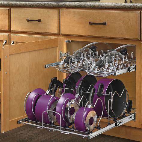 Rev-A-Shelf 5CW2-2122SC-CR Pull-Out 2-Tier Base Cookware Organizer w ...