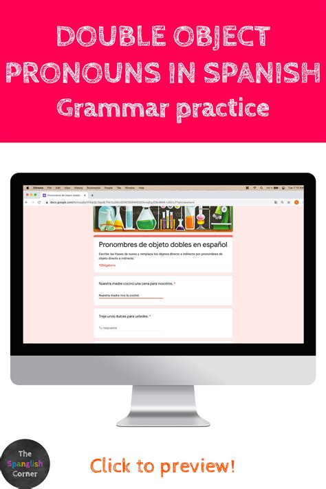 Double Object Pronouns in Spanish Grammar Practice | Grammar practice ...