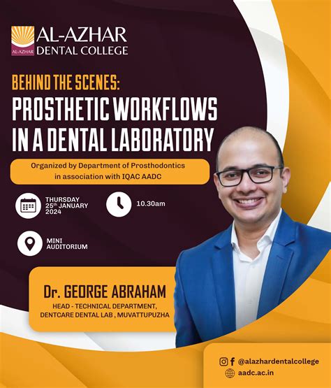 " PROSTHETIC WORKFLOWS IN A DENTAL LABORATORY " | Al-Azhar Dental College