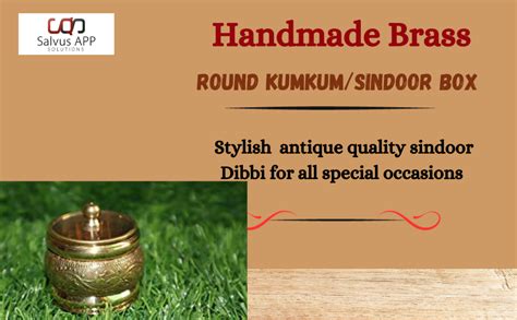 Salvus APP SOLUTIONS Traditional Handmade Brass Round Kumkum/Sindoor ...