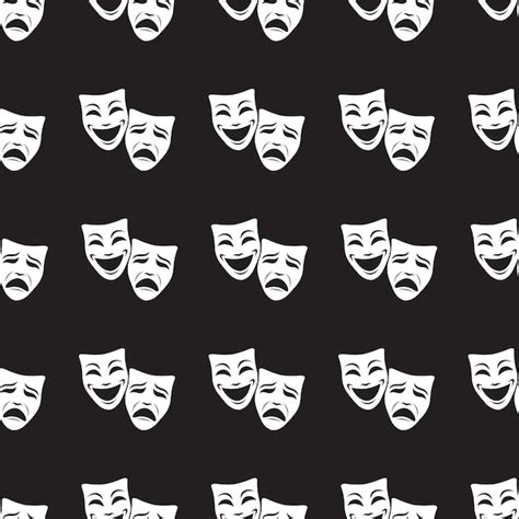 Seamless pattern with theatrical masks | Premium Vector