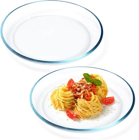Amazon.com | NUTRIUPS 2 Pack 9 inch Glass Plates - with Lipped Edge ...