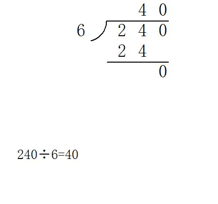 240除以6怎么列竖式