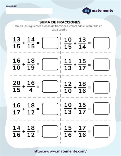 Generador De Hojas De Trabajo Para Multiplicar Fracciones