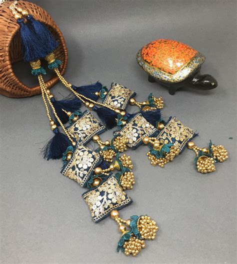 Latkan For Chaniya Choli In Peacock Green, Set of 2 | Buy Online ...