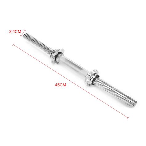 Buy 17.7/45CM 1 Pair Heavy Threaded Dumbbell Bars Stainless Steel ...