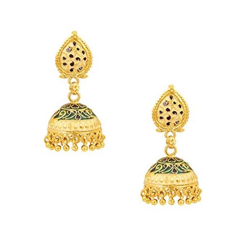 Shining Jewel Traditional Gold Fancy Jhumka Earrings with Meenakari (SJ ...