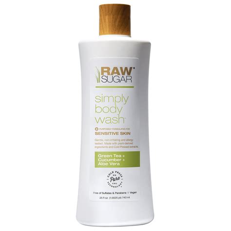 Raw Sugar Simply Body Wash for Sensitive Skin, Green Tea + Cucumber ...