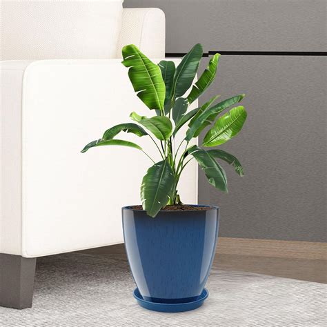 Amazon.com : GameXcel Flower Pot Indoor - Outdoor Plant Pot - Navy Blue ...