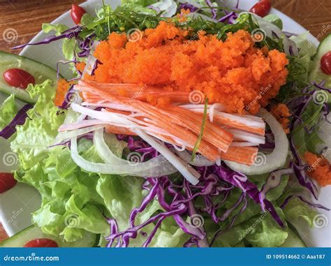 Vegetable Salad in Japanese Style Stock Photo - Image of fish, fresh ...