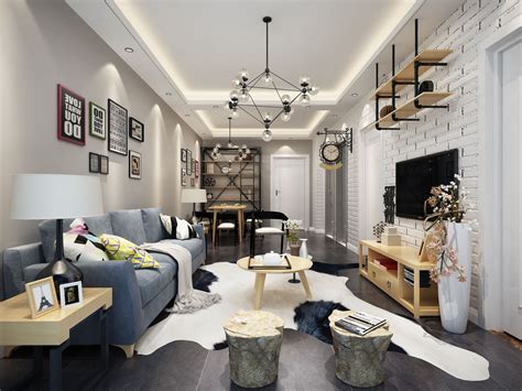 现代简约二居室100平米7.8万-兴康家园装修案例-北京房天下家居装修网