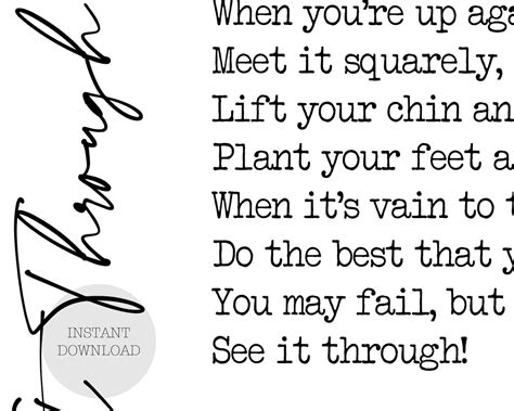 Printable Edgar Guest See It Through print poem poetry digital | Etsy