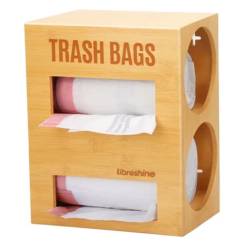 Libreshine 2 in 1 Trash Bag Dispenser Roll Holder 13 Gallon, Garbage ...