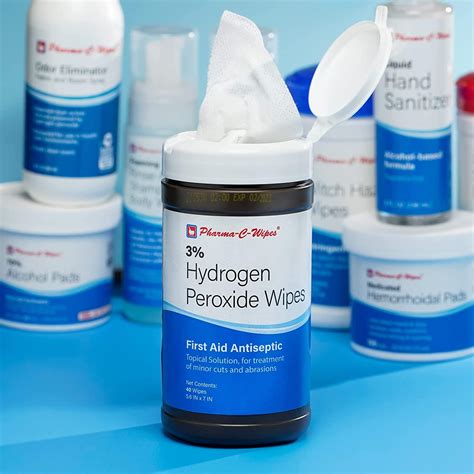 Pharma-C-Wipes 3% Hydrogen Peroxide Wipes - 1 canister - 40 wipes