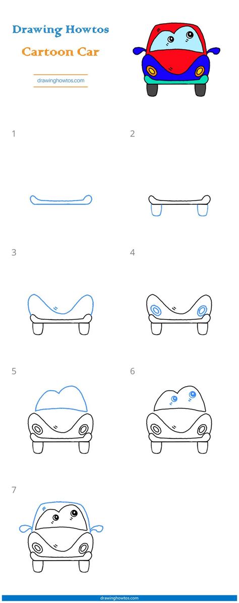 Cartoon Cars Step by Step Drawing 的图像结果