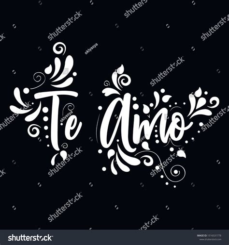Love You Te Amo White Vector: vector de stock (libre de regalías) 1516531778 | Shutterstock