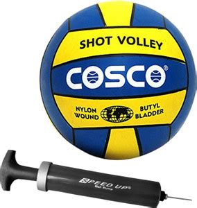 COSCO Combo of 2, 1 Shot Volleyball SIZE-4, 1 Speed Up Hand Ball Pump ...
