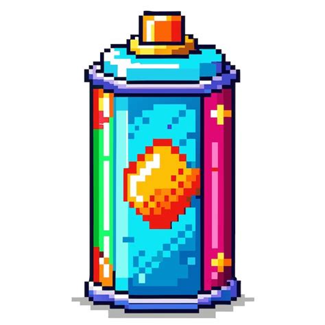 Colorful Pixel Art Spray Can with Bright Design and Gradient | Premium ...