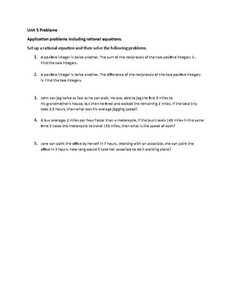 Image result for Unit 5 Maths Problems