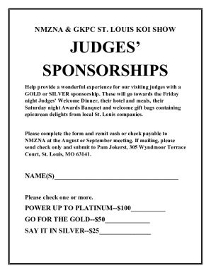 Fillable Online Judges' Sponsorship Form.docx Fax Email Print - pdfFiller